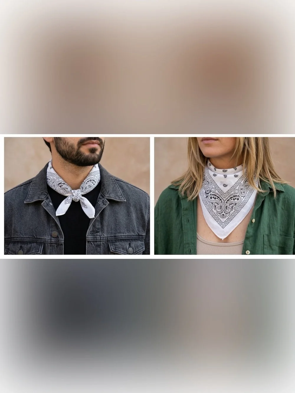 VTG White & Black Paisley Printed Bandana | 100% Cotton | Made in Pakistan Y2K